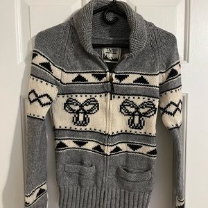 TNA Aritzia knitted zip up sweater